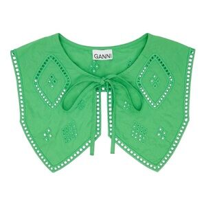 GANNI Eyelet Collar - 100% Organic Cotton in Kelly Green - New With Tags